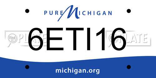 6ETI16 Michigan License Plate