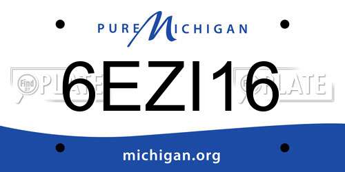 6EZI16 Michigan License Plate