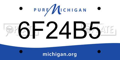 6F24B5 Michigan License Plate