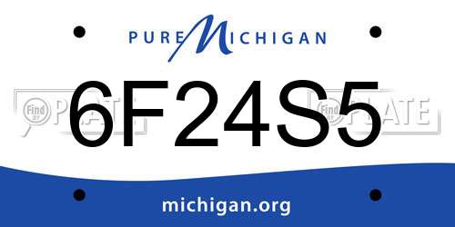 6F24S5 Michigan License Plate