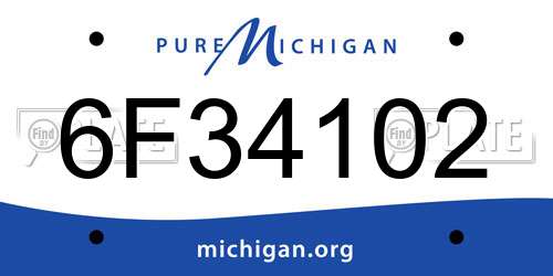 6F34102 Michigan License Plate