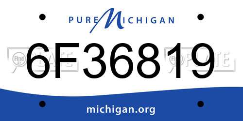 6F36819 Michigan License Plate