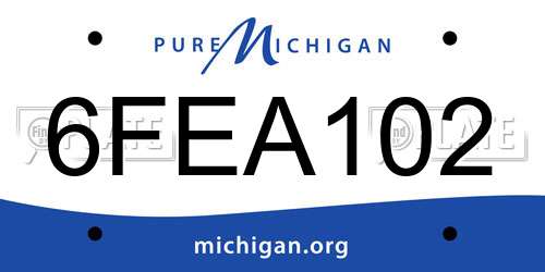 6FEA102 Michigan License Plate