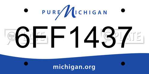 6FF1437 Michigan License Plate