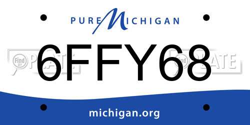 6FFY68 Michigan License Plate