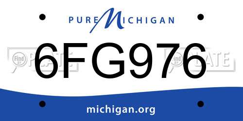6FG976 Michigan License Plate