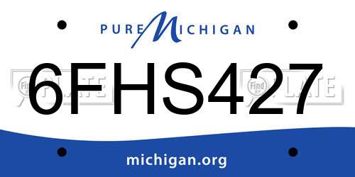 6FHS427 Michigan License Plate