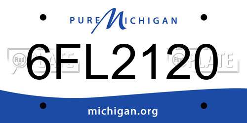 6FL2120 Michigan License Plate