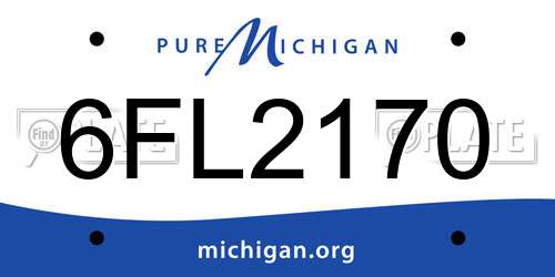 6FL2170 Michigan License Plate