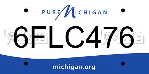 6FLC476 Michigan License Plate