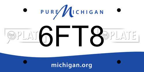 6FT8 Michigan License Plate