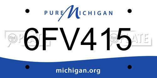 6FV415 Michigan License Plate