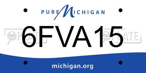 6FVA15 Michigan License Plate