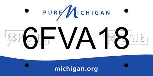 6FVA18 Michigan License Plate
