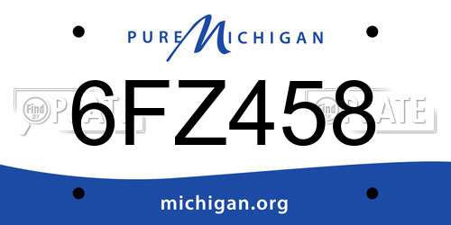 6FZ458 Michigan License Plate