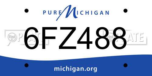 6FZ488 Michigan License Plate