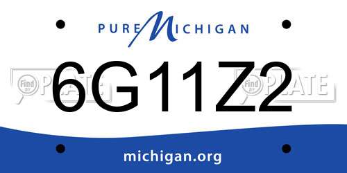 6G11Z2 Michigan License Plate