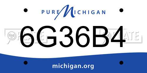 6G36B4 Michigan License Plate