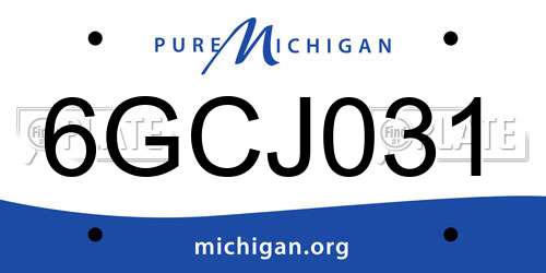 6GCJ031 Michigan License Plate
