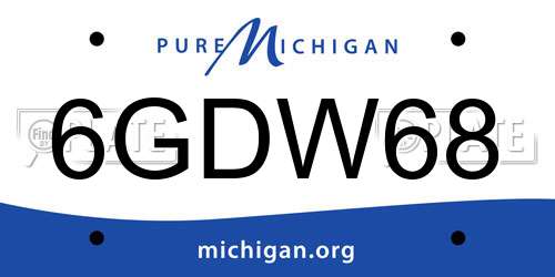 6GDW68 Michigan License Plate