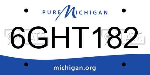 6GHT182 Michigan License Plate