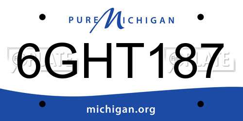 6GHT187 Michigan License Plate