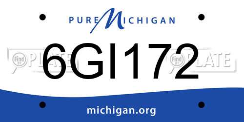 6GI172 Michigan License Plate