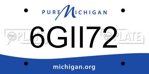 6GII72 Michigan License Plate