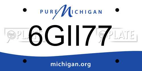 6GII77 Michigan License Plate