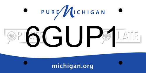 6GUP1 Michigan License Plate