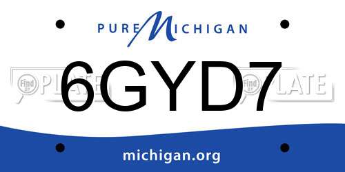 6GYD7 Michigan License Plate