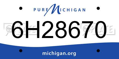 6H28670 Michigan License Plate