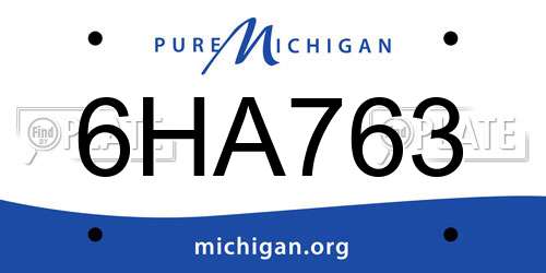 6HA763 Michigan License Plate