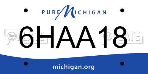 6HAA18 Michigan License Plate