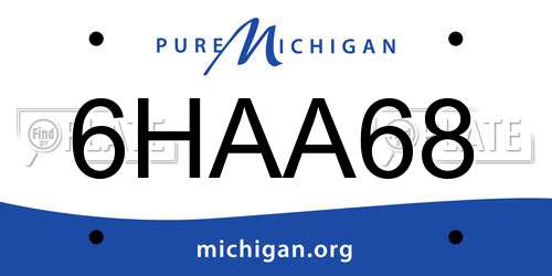 6HAA68 Michigan License Plate