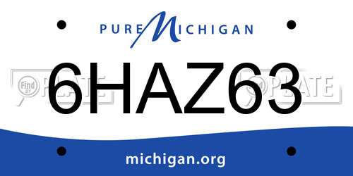 6HAZ63 Michigan License Plate