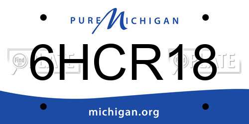 6HCR18 Michigan License Plate