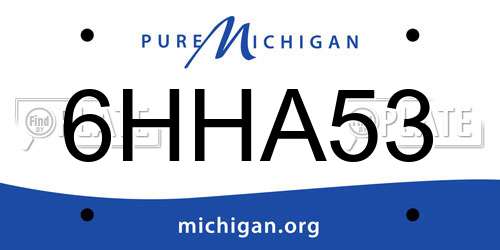 6HHA53 Michigan License Plate