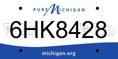 6HK8428 Michigan License Plate