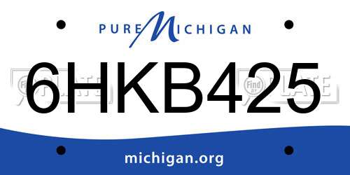 6HKB425 Michigan License Plate