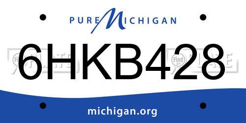 6HKB428 Michigan License Plate