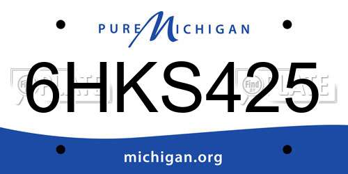 6HKS425 Michigan License Plate