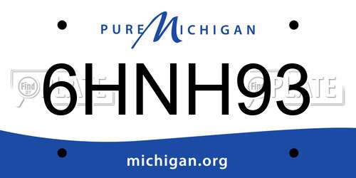6HNH93 Michigan License Plate