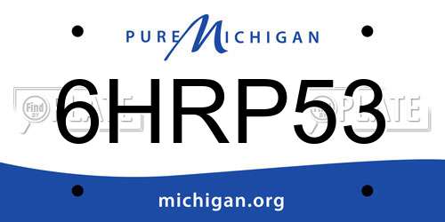 6HRP53 Michigan License Plate