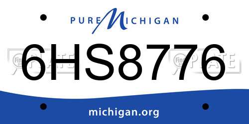 6HS8776 Michigan License Plate