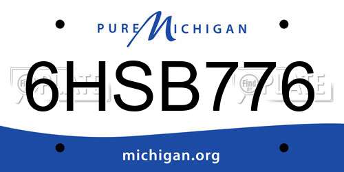 6HSB776 Michigan License Plate