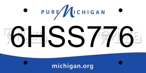 6HSS776 Michigan License Plate