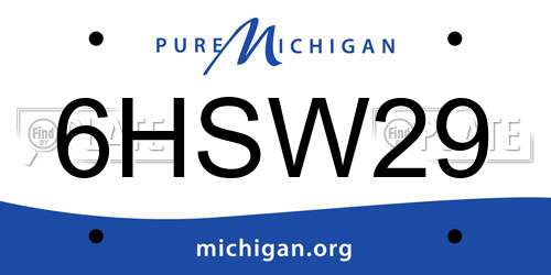 6HSW29 Michigan License Plate