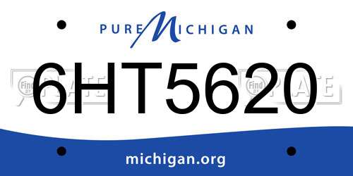 6HT5620 Michigan License Plate