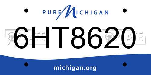 6HT8620 Michigan License Plate